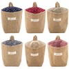 Lifreer Storage Baskets, 6 Pcs Cotton Linen Foldable Small Baskets
