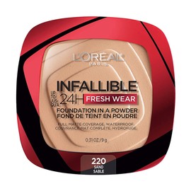 L´Oréal Paris base de maquillaje en polvo de larga duración Infallible 24h Freshwear, Tono 220 Sand, 9gr