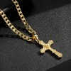 THE BLING KING New Gold-Plated Filigree Cross Pendant with 22-Inch