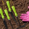 Relaxdays Garden tool set, 4 pieces, flower trowel, small rake,