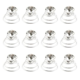 Tabanzhe 12 PCS Spiral Crystal Hair Clips,Bridal Rhinestones Hair Pin Set,Swirl Hair Twists Silver Coils Bridal Wedding Hair Accessories for Women Girls Prom Party Hair Pins