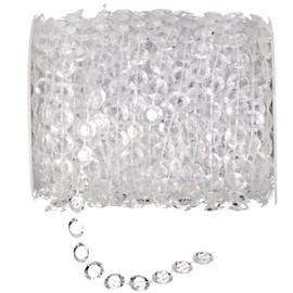 Tosnail 200 ft Crystal Beads String Beads Chain Garland Roll for Wedding Decorations Party Decoration Crafting Projects (Clear)