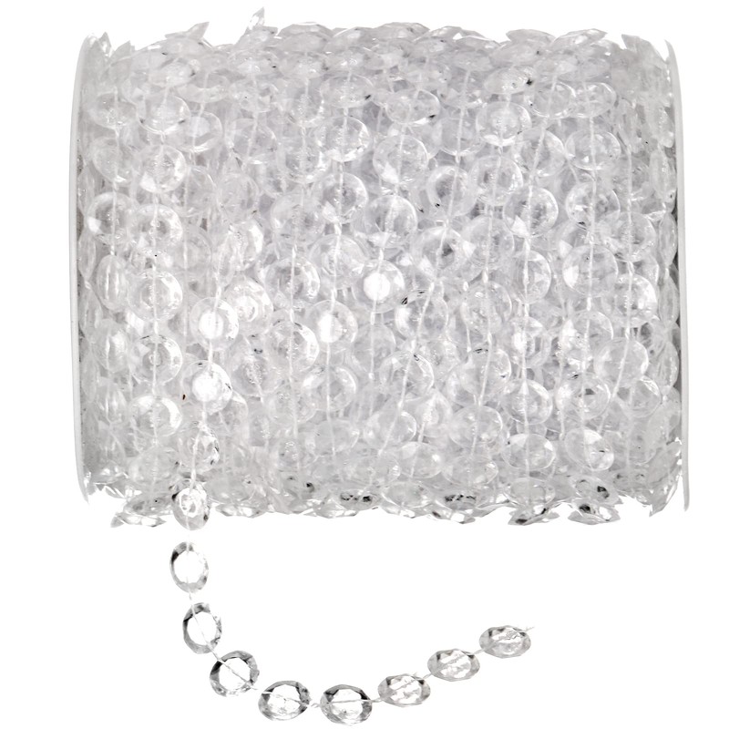 Tosnail 200 ft Crystal Beads String Beads Chain Garland Roll