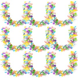 MARFOREVER 3 Pcs 19.7 Feet Easter Garland Decorations Easter Metallic Tinsel Twist Garland Spring Hanging Garland Supplies for Easter Spring Holiday Party Indoor Outdoor Home Door Mantel Window Decor