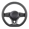 LKWLIKEI Nappa Leather D Shape car Steering Wheel Cover, Non-Slip,