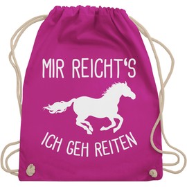 Shirtracer - Gym Bag Backpack - Horses - Bags - Mir reichts ich geh Riding, 03 Fuchsia