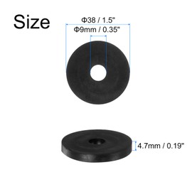 QUARKZMAN Pack of 30 Rubber Spacers 38 mm AD 9 mm ID 4.7 mm Height Round Vibration Damper Rubber Bushing Eyelets Thick Rubber Washers for Home Car Accessories