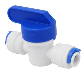 TOP-VIGOR 9.5mm OD Plastic Water Pipe Fittings Ball Valve, 3/8 Inch Shut-Off Ball Valve, Push Fit Pipe for Fridges Aquarium and Reverse Osmosis Plumbing