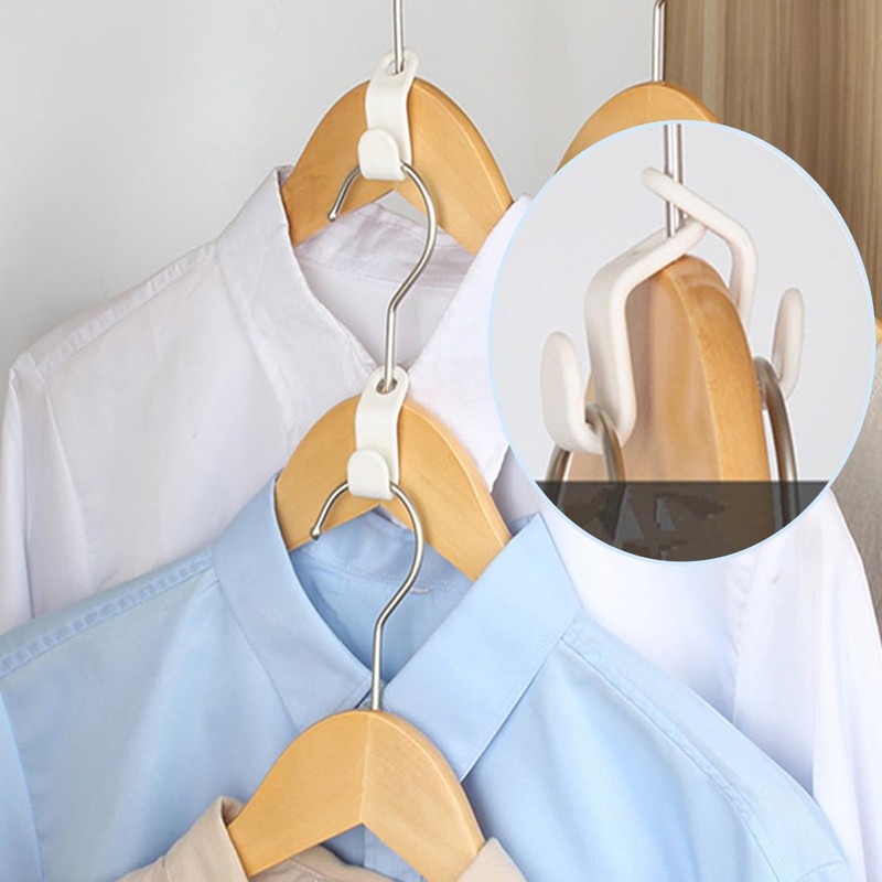 GGUFAY Pack of 50 Space-saving Clothes Hangers, Plastic Connecting Hooks,