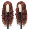 Auburn Red Long Wavy Wigs for Women 26 Inch Middle