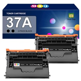M4U Specially Made For You 37A Toner Cartridges 2 Pack Black CF237A(with Chip) Compatible for 37A Toner Cartridges Work for Enterprise M607n M608dn M609 M608n M607dn MFP M632 M631 Printer (2 Pack, Black)
