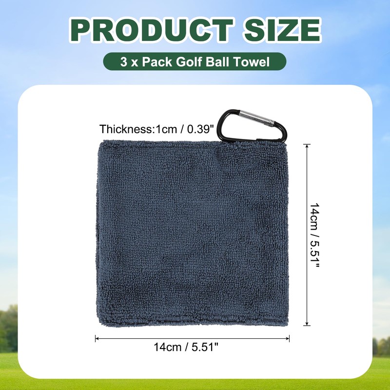 YELARXI Golf Ball Towel, 5.5 x 5.5 Inch Microfiber Small
