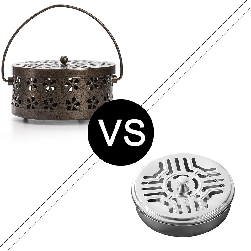 LimCryspp Retro Portable Iron Mosquito Incense Holder with Processing Round