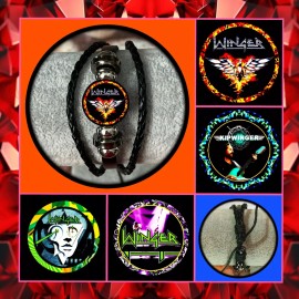 WINGER ROCK BAND FOUR LEATHER BRACELETS  CONCERT MERCHANDISE