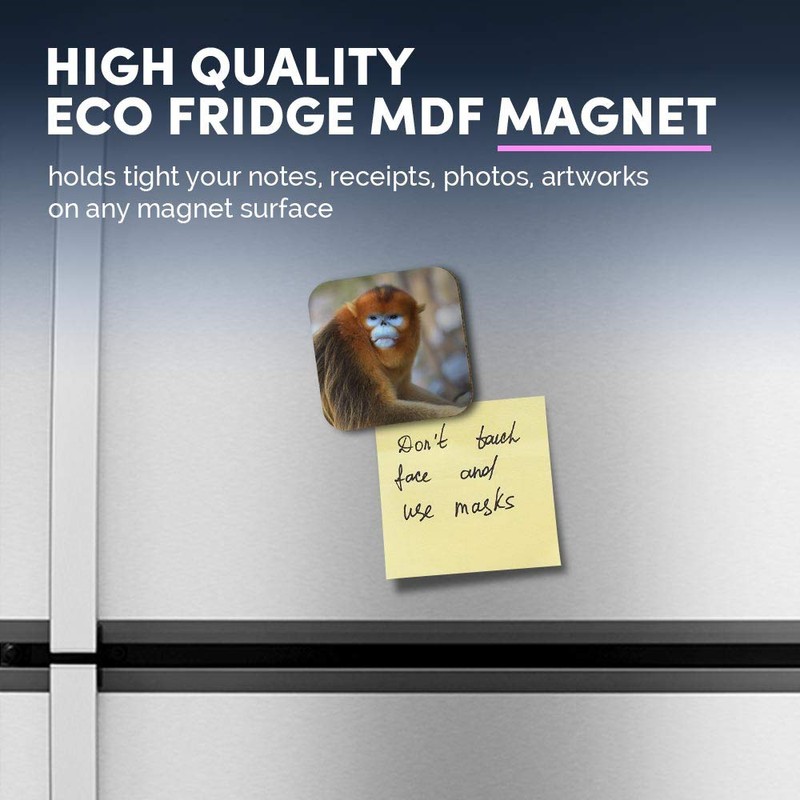 1 x Square MDF Fridge Magnet - Adult Male Golden