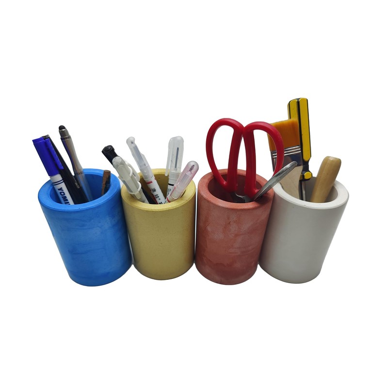 mysangouzi 2 cement pen holders, white and blue