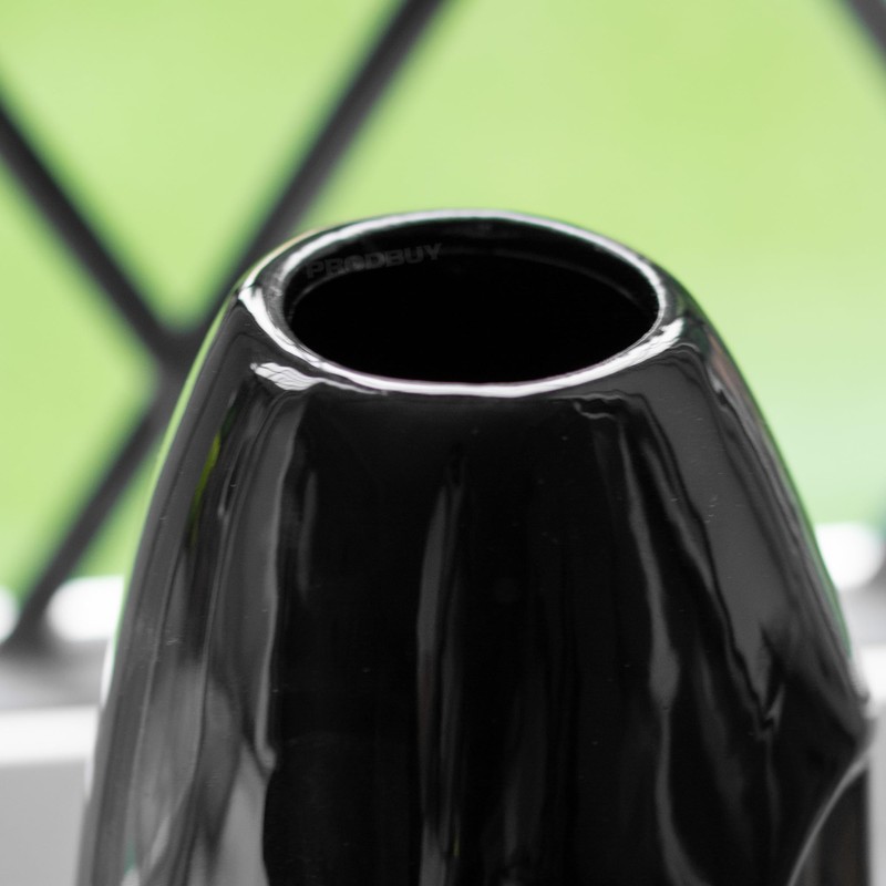 Black 23.5cm Tall Ceramic Face Flower Vase