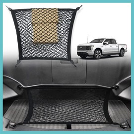 BestEvMod for F-150 Lightning Envelope Style Front Trunk Cargo Net Extra Strong Hook Stretchable Elastic Mesh Compatible with 2023 2022 Ford F-150 Lightning Accessories (Flat Envelope Net)
