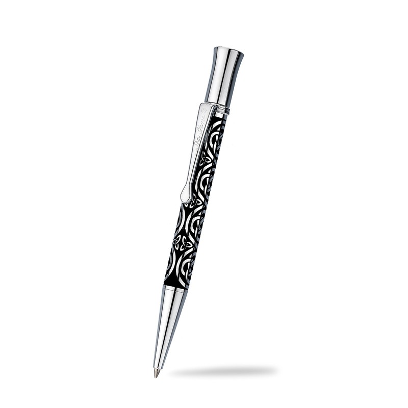 Pen in a Celtic Trinity Knot Etched Design in Black