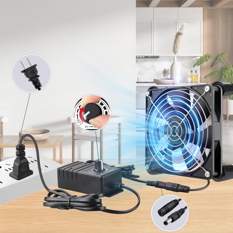 GDSTIME IP67 Waterproof Fan, 120mmx25mm DC 12V Brushless Cooling Fan,
