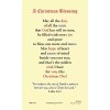 A Christmas Blessing - Laminated Holy Card