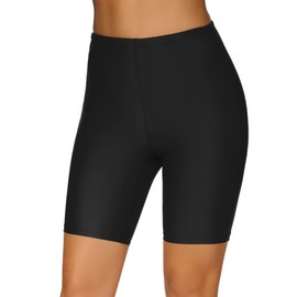 Lecieldusoir Plus Size Women's Swim Shorts High Waisted Swimwear Board Shorts Tummy Control Bathing Trunks