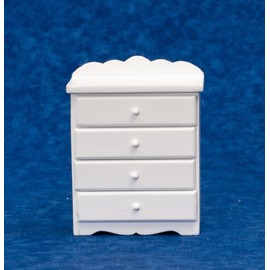 Puppenhaus Miniatur 1:12 Schlafzimmer Weiß Kommode