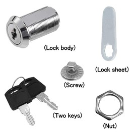 Drawer Locks, Furniture Locks, Cylinder Lock, Cupboard Lock, Letter Box Lock, Cam Lock, Different Locking, with 12 Keys for Office Desks, Filing Cabinets, Drawer Cabinets (20 mm), Pack of 6