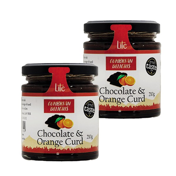 Cumbrian Delights Chocolate & Orange Curd Twin Pack, Delicious & Creamy Curd, Handcrafted in the Lake District, No Flavourings, Additives & Preservatives, Nut & Gluten Free, Vegetarian 2 x 210g