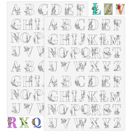 Kioiner 104 Pcs Water Soluble Embroidery Stabilizers, 4 Set A-Z Hand Sewing Stabilizers, Embroidery Templates with Letter Pattern for Beginner Embroidery Lover DIY Clothes Hand Sewing