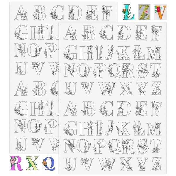 Kioiner 104 Pcs Water Soluble Embroidery Stabilizers, 4 Set A-Z