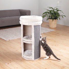 TRIXIE Mexia Cat Condo | 2-Story Condo Tower | Scratching Surface | Removable Cushions | Gray