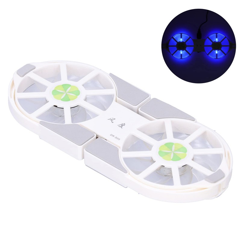 Laptop Cooling Pad, 4-Way Foldable Dual Fan Cooler with Large