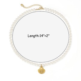 chorfla Seashell Necklace Beaded Necklaces for Women，Shell Necklace Pearl Necklaces beachy Accessories for Women Pearls Jewelry Gifts for Teens Friends Daughter Sister Family