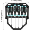 DURATECH 6-Piece Screwdriver Set with 180° Rotating Storage Rack S2