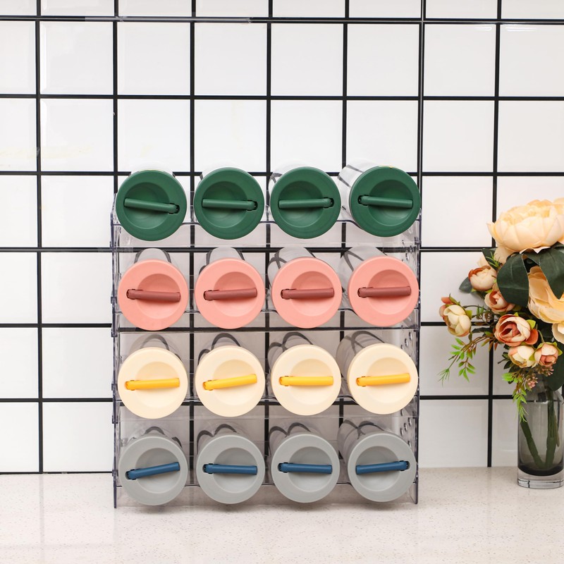 Clear Water Bottle Organizer,Stackable Bottle Storage Rack,4 Pack Wine and