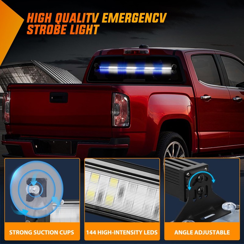 Nilight 144LED Traffic Advisor Strobe Light Bar with Controller Blue