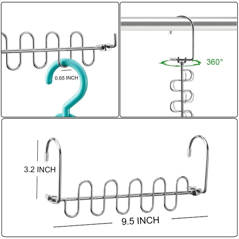 Meetu Space Saving Hangers Magic Cloth Hanger Metal Closet Organizer