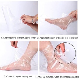 Paquete de 100 Mascarillas Desechables de Plástico para Pies, Mascarilla Exfoliante para Pies para Eliminar Callos Mascarillas Hidratantes para Pies de Bellez