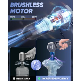 Saker 6 in 1 Car Vacuum Cleaner, 20000PA Handheld Vacuum Cordless Rechargeable 7800mAH with Type-C Reverse Charging, Window Breaker and Seatbelt Cutter for Car,Office and Home Cleaning,SW102 Blue Gray