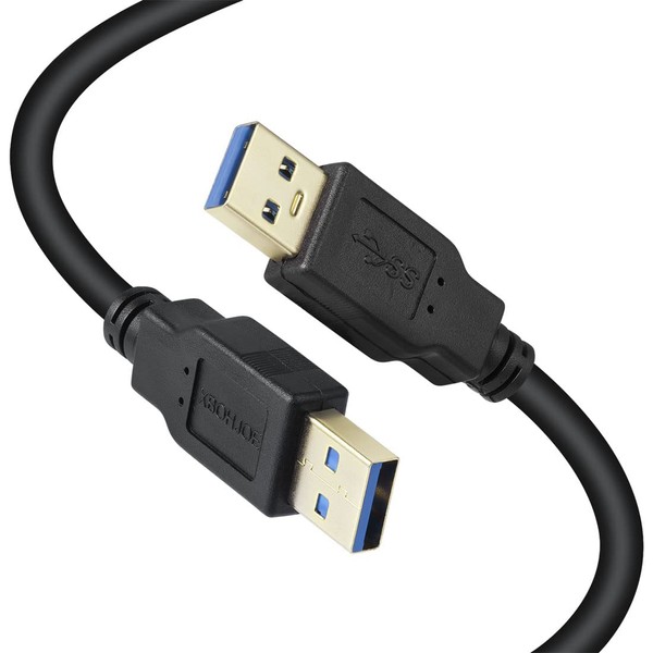 USB 3.0 Male to Male Cable 5M USB Type A to Type A XBOHJOE Male to Male USB Gold Plated Connector Compatible HDD Enclosure, Car MP3, Radiator and More 5Gbps High Speed Transfer USB 3.0 A to A Cable Black 5M
