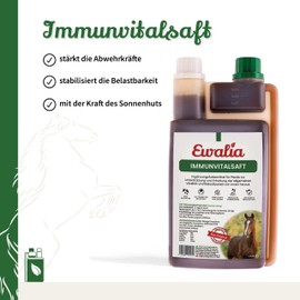 EWALIA Immune Vital Juice - Strengthening Supplementary Feed for Horses, Promoting General Wellbeing, Natural Vitality and Resilience Support, 100% Pure Natural, 1 Litre