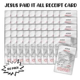 Jesus Paid It All Receipts 100pk Roman Road Zero Due 2.5x4” Cards Tracts Handout Youth Group Door Knocking Bookmarks Evangelist