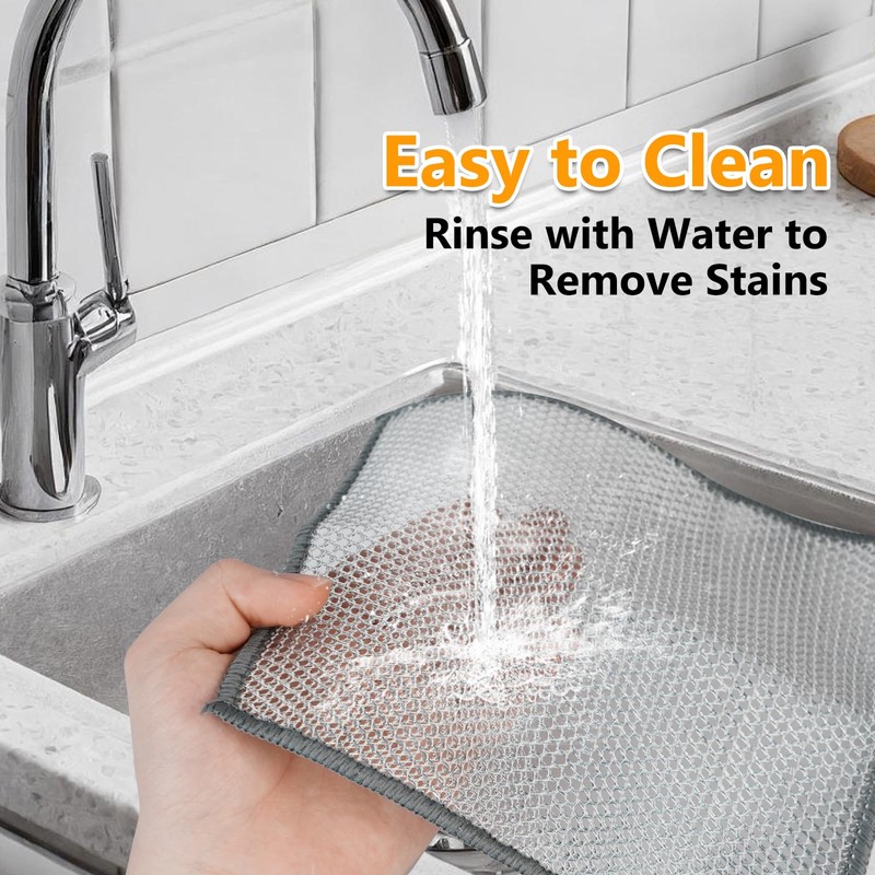 UFOGIFF Extra-Large Size Multipurpose Wire Dishwashing Rag,Non Scratch Wire Dishcloth,
