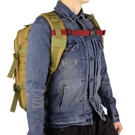 XTACER Backpack Chest Strap Adjustable Backpack Sternum Strap Chest Belt with Buckle (PACK OF 4) (RED)