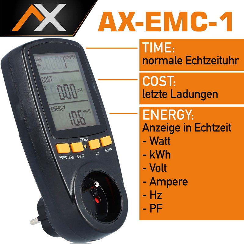 AX Current Meter with Display - Electricity Meter for Socket
