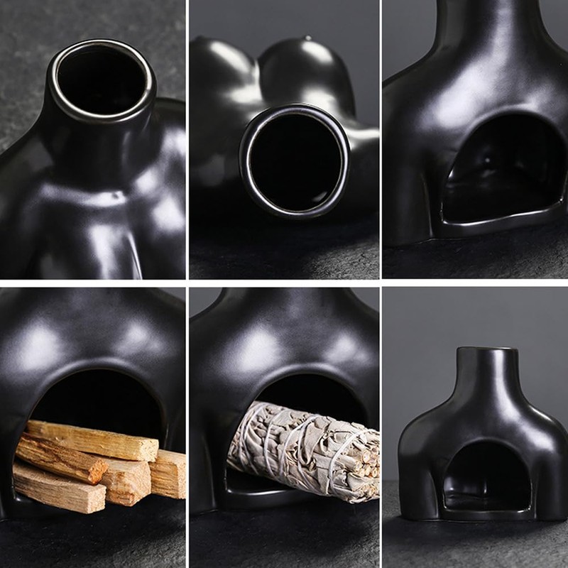 Palo Santo Burner, Ceramic Incense Holder, Sage Sticks Censer, Burn