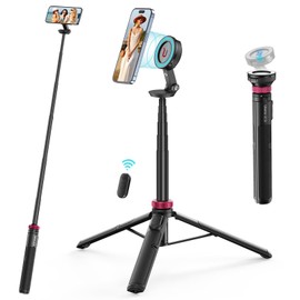 Ulanzi MT-84 Selfie Stick Tripod, Compatible with Magasfe (2024 Model, Magnetic Magnet), 6 Levels of Telescopic, One-Handed Operation, Remote Control, 360°+270° Angle Adjustment, Smartphone, Tripod