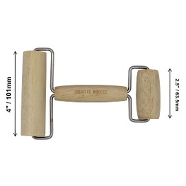 Creative Hobbies Hardwood Pony Roller 2 in 1 Design Dual Roller Tool for Ceramic, Pottery Clay Working, Rhinestone Embroidery Diamond Painting, Craft Clay Roller, Wooden Roller