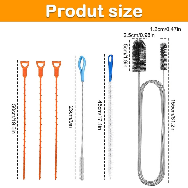 6-Piece Multi-Use Drain Unclogger & Hygiene Kit ， Bathroom/Kitchen Sink